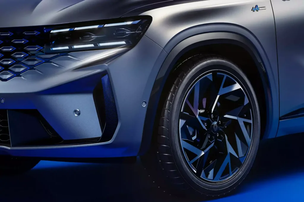 Detalles de diseño con acentos azules